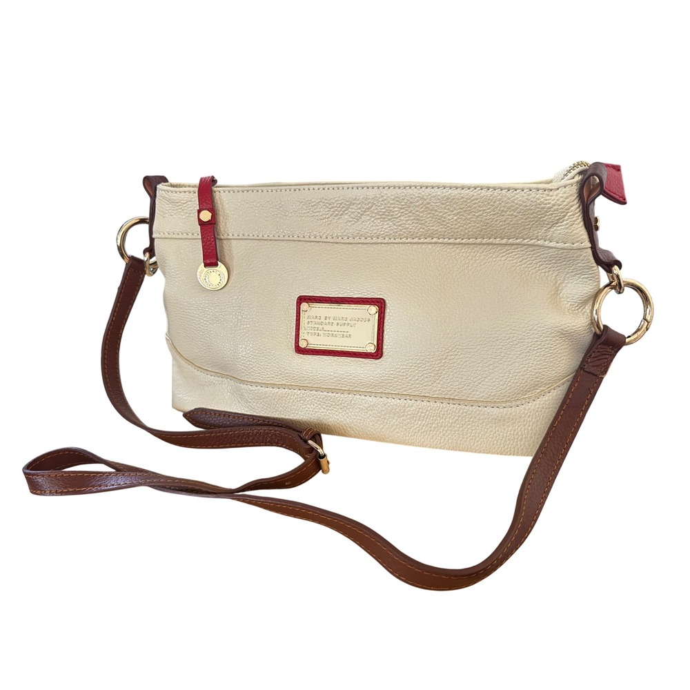 Marc by Marc Jacobs Archived Ivory Pebbled Leather Crossbody Workwear 2010's